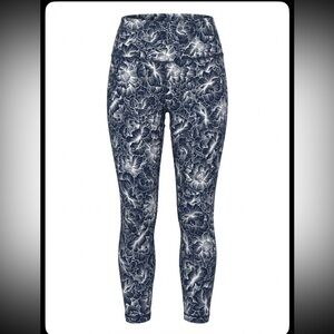 Balance Collection Dri-Wik Black White Floral High Rise Cropped Leggings XL NWT